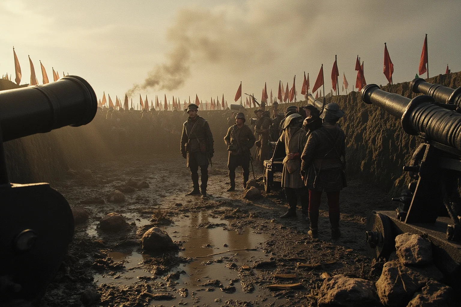 Wars That Lasted A Lot Longer Than You Thought 19 17th-century Dutch soldiers and Spanish troops in a muddy siege camp with old cannons
