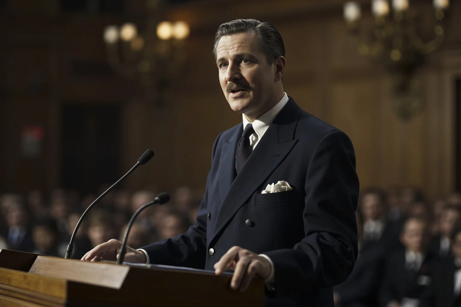 Best Insults in History: 23 Legendary Put-Downs and the Stories Behind Them 17 1940s British political figure in a suit standing at a podium mid-speech in a formal chamber