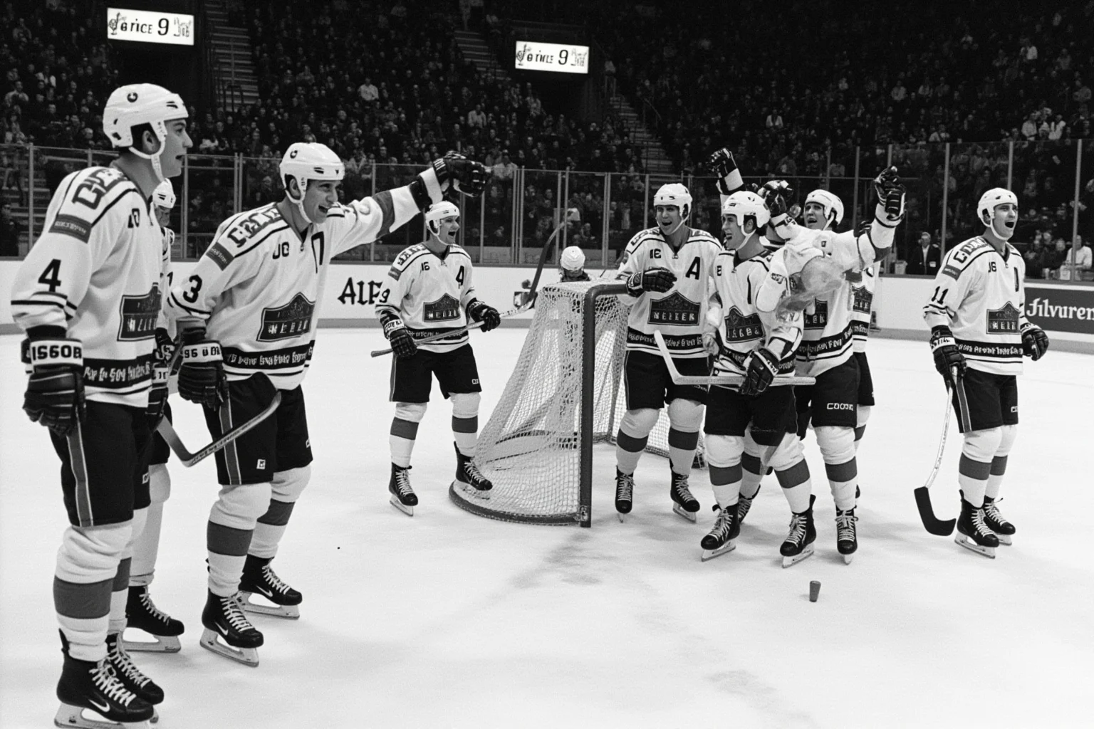 Biggest Blowouts in Sports History 16 1980 winter Olympics ice hockey rink, jubilant college-age hockey players celebrating a stunning upset win