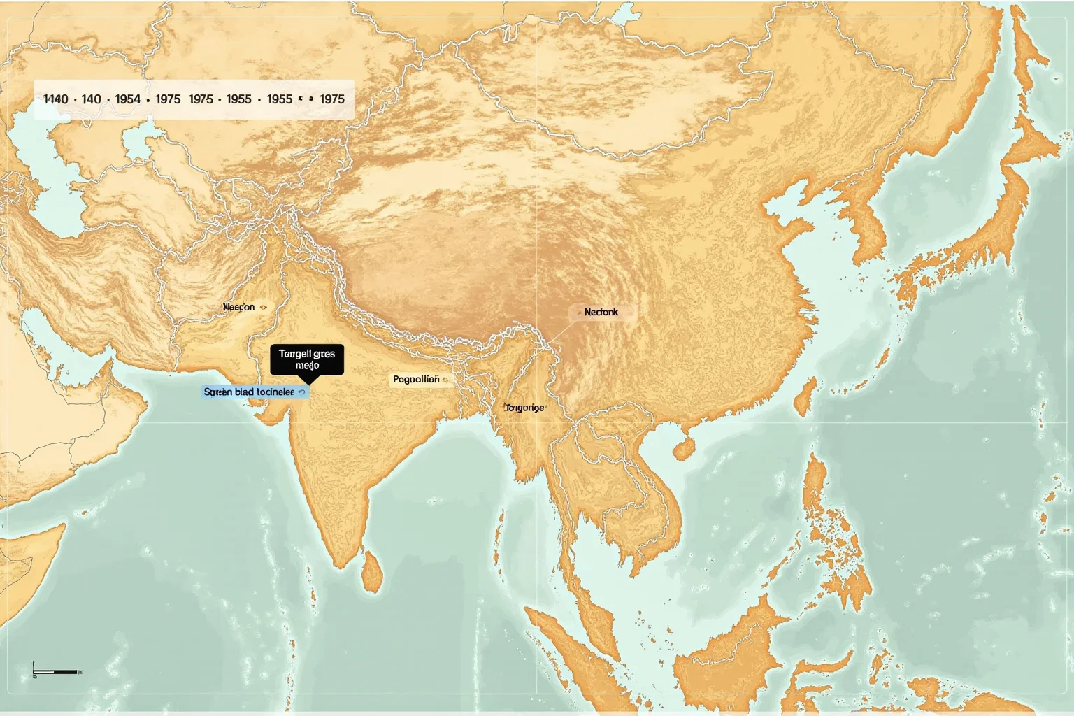 Faded map illustration showing Vietnam split into North and South with a timeline banner from 1955 to 1975