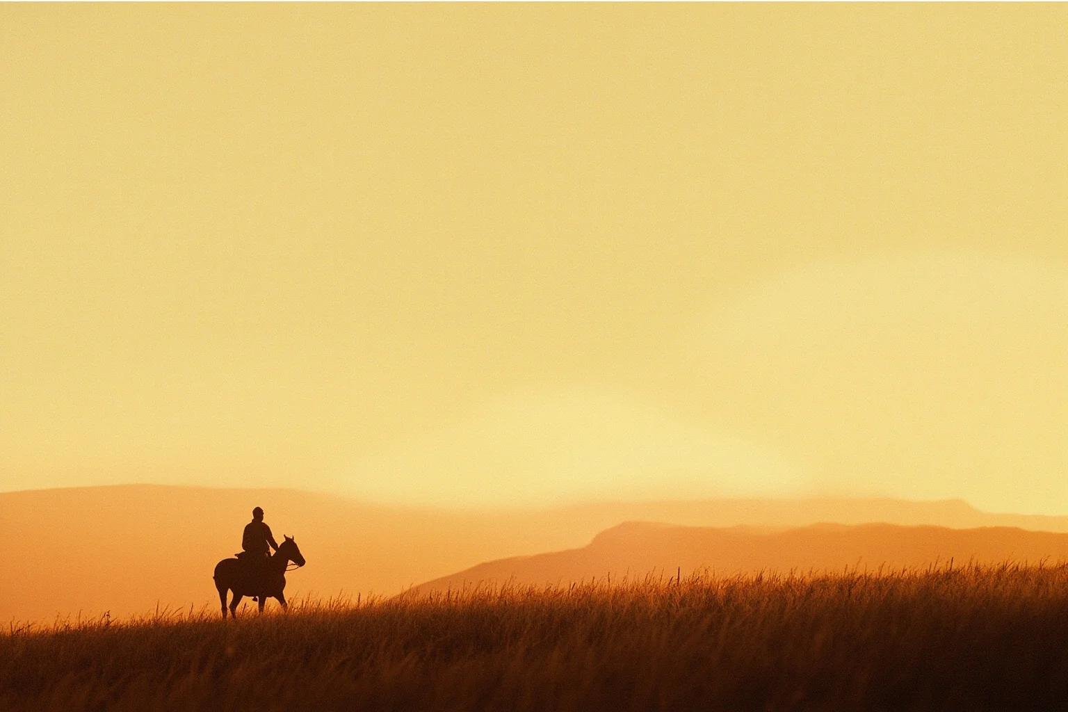 25 Little-Known Facts About Genghis Khan, the Brutal Ruler 2 An ancient Mongolian steppe landscape with a lone rider silhouette, evoking a historical, non-photorealistic illustration style