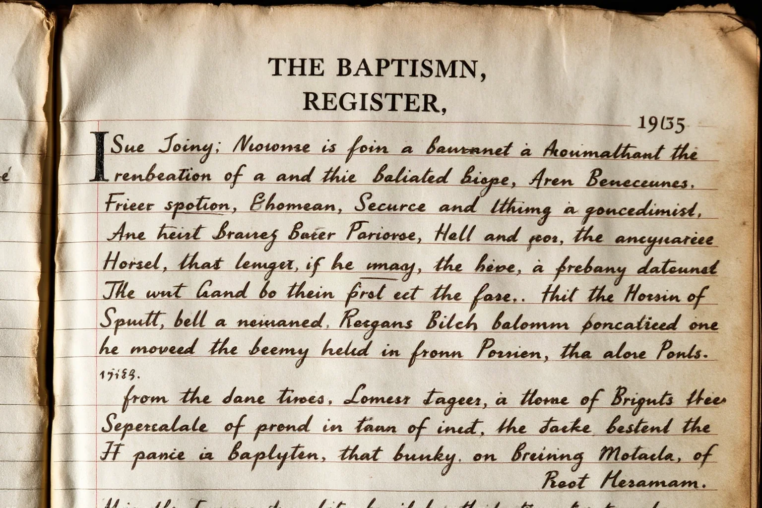 An old parish baptismal register page from the 1500s with quill ink, evoking uncertainty around a historical birth record