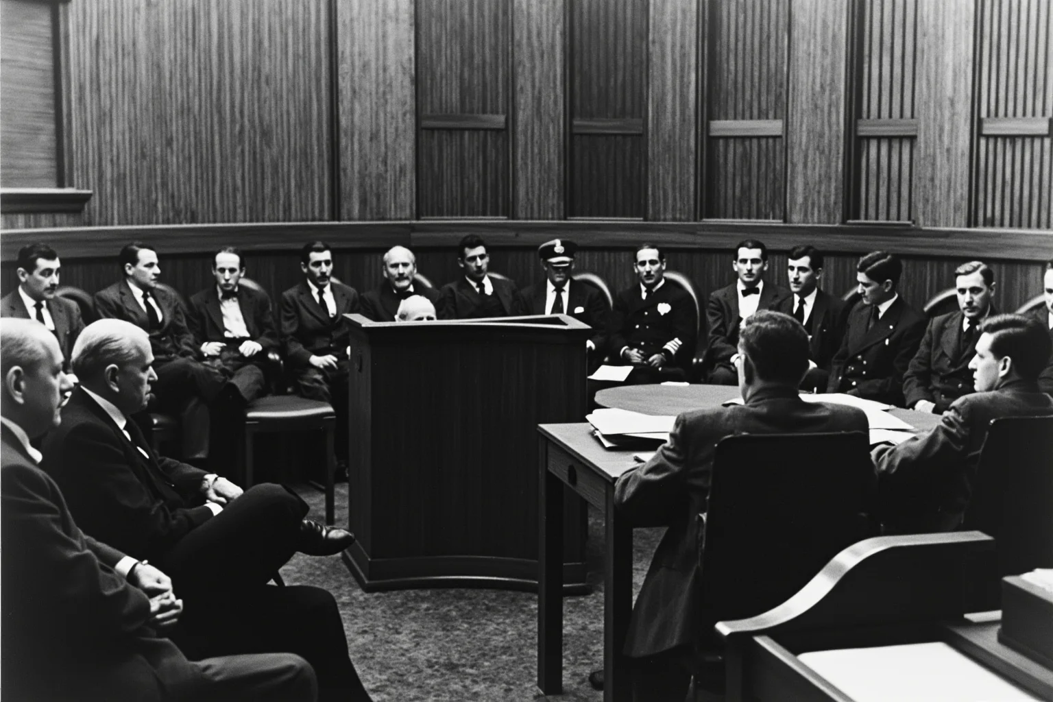 Legendary Cases Involving the Pinkerton Detective Agency 20 A 1930s congressional hearing room with rows of seated officials and a witness at a wooden table