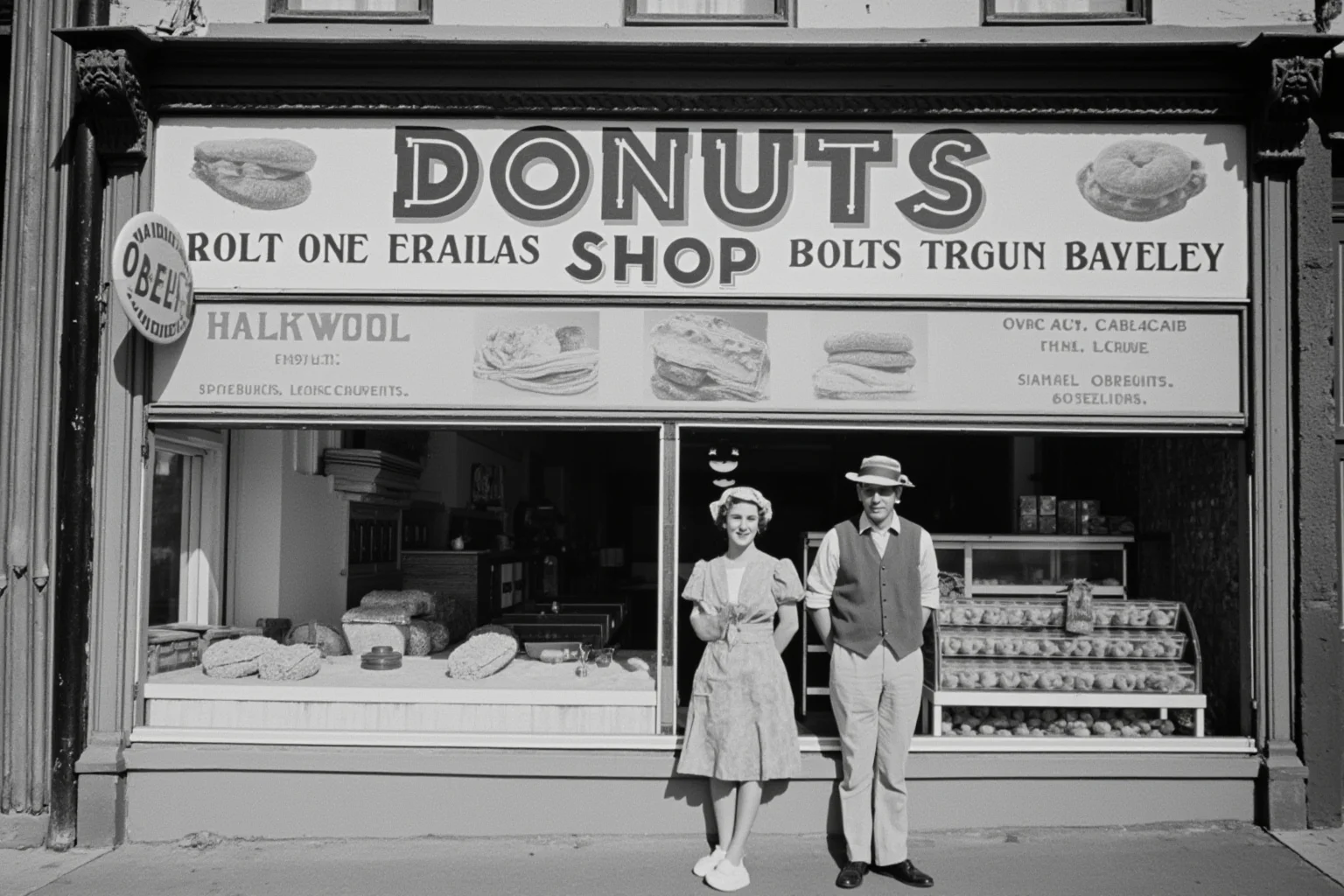 The Oldest Fast Food Chains in the World: A Full History 21 A 1940s donut shop storefront with a simple round sign and a display case of donuts