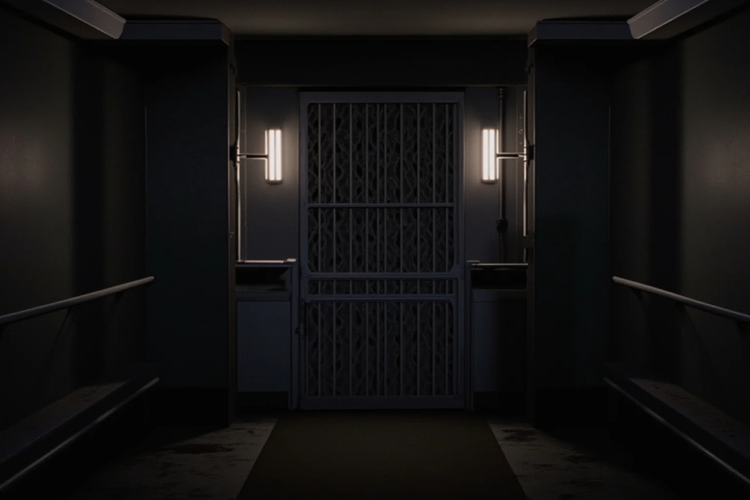 25 Disturbing Last Words By Notorious Criminals 26 A 1950s Sing Sing electric chair chamber with heavy iron door, cold institutional lighting, quiet and haunting