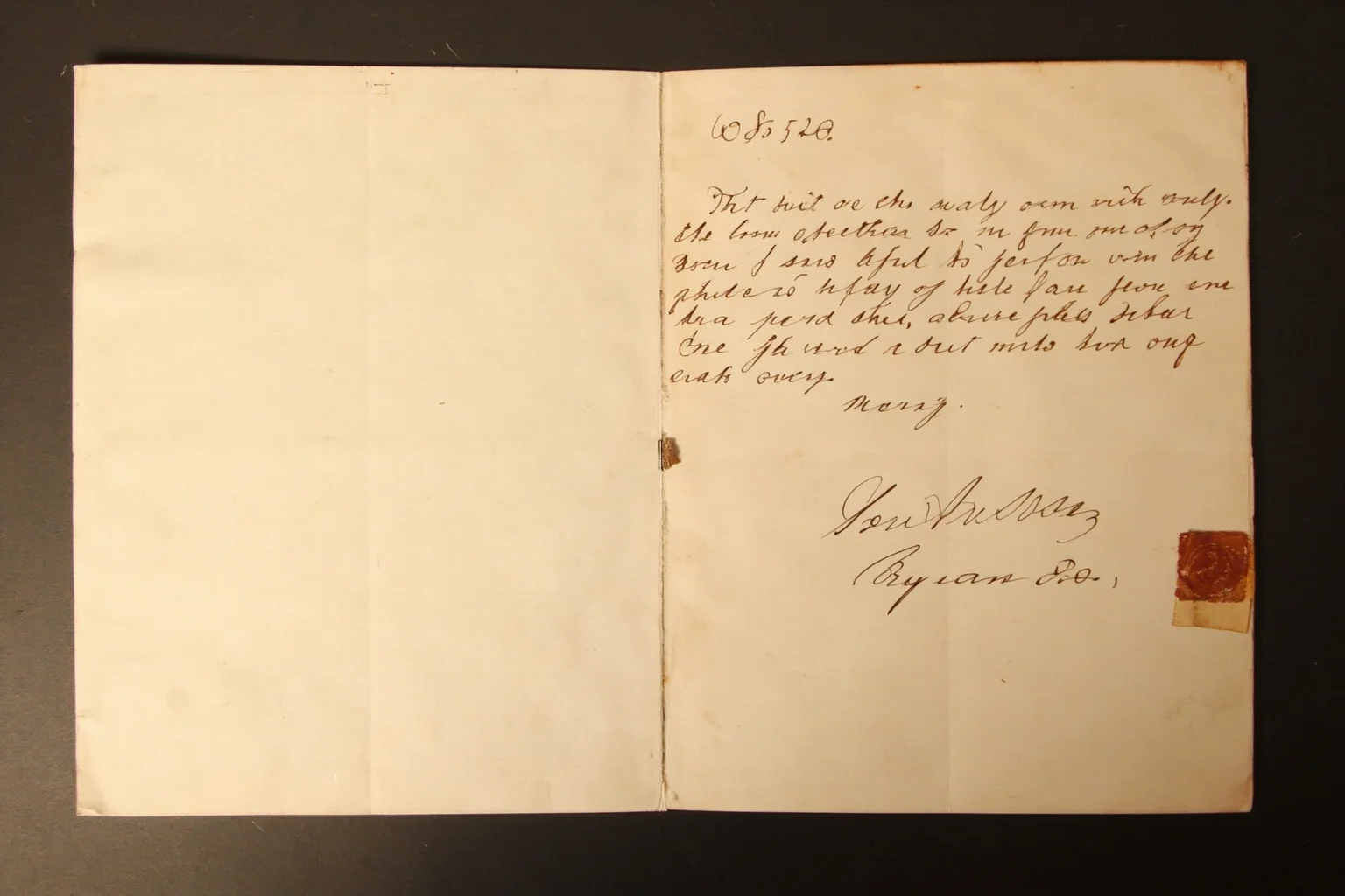 A 19th-century presidential letter on aged cream paper with formal cursive signature, sealed with a wax stamp