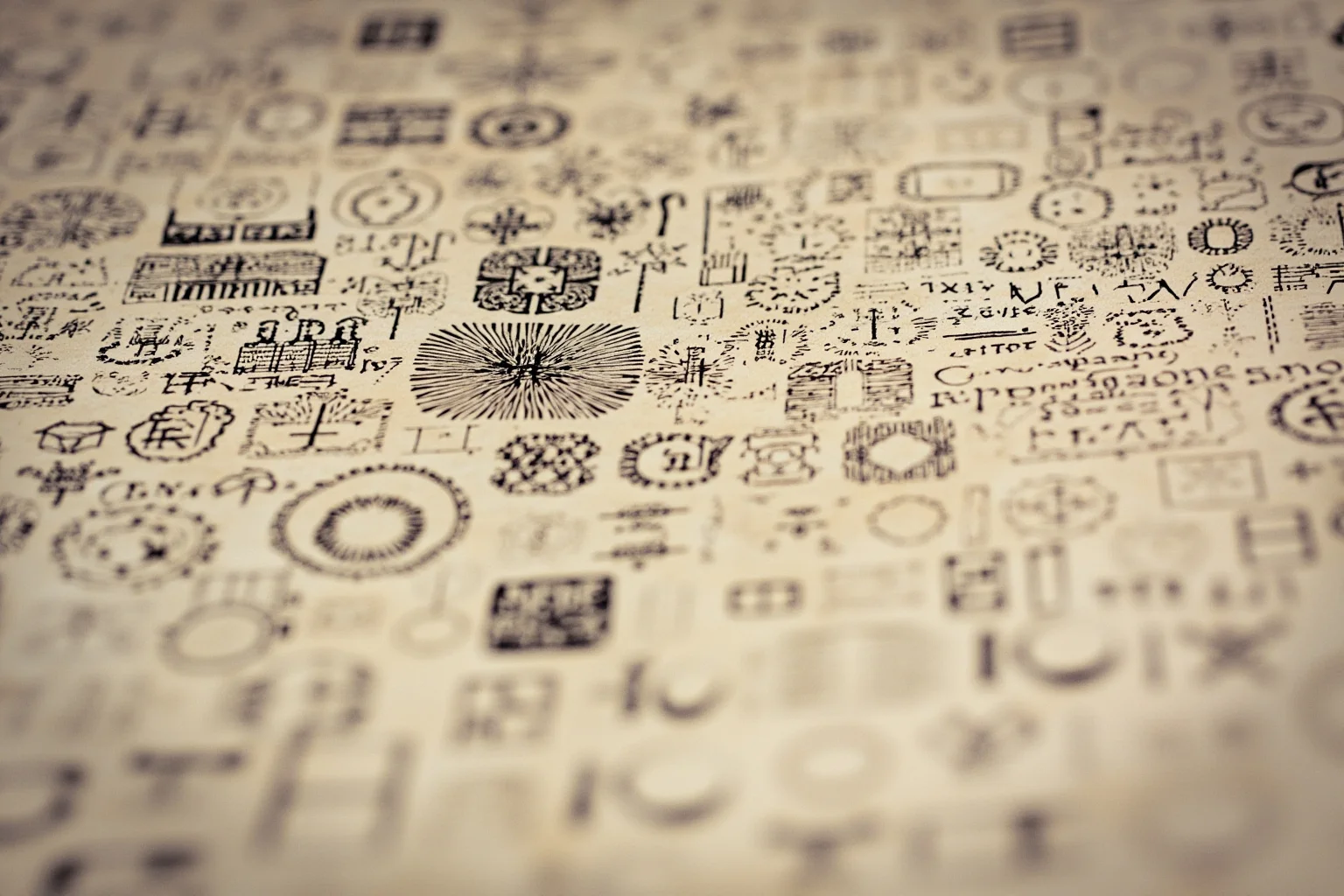26 Facts About Nostradamus and His Predictions 11 A blurred, overlapping multilingual manuscript page suggesting mixed languages and cryptic symbols