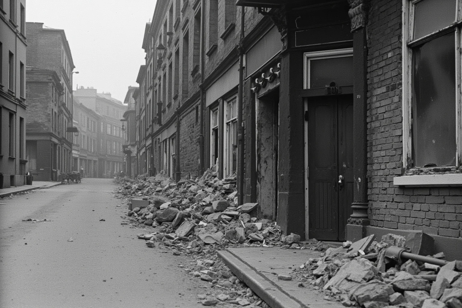 22 of the Greatest Comeback Stories in History 17 A bombed-out European city street in the 1940s with a single intact doorway and rubble piled along the curb