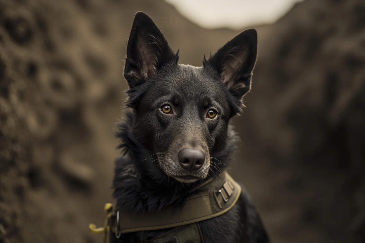 Most Famous Dogs in History: 22 Iconic Canines Who Made Their Mark 9 A brave-looking mixed-breed dog wearing a small military vest in a World War I trench setting
