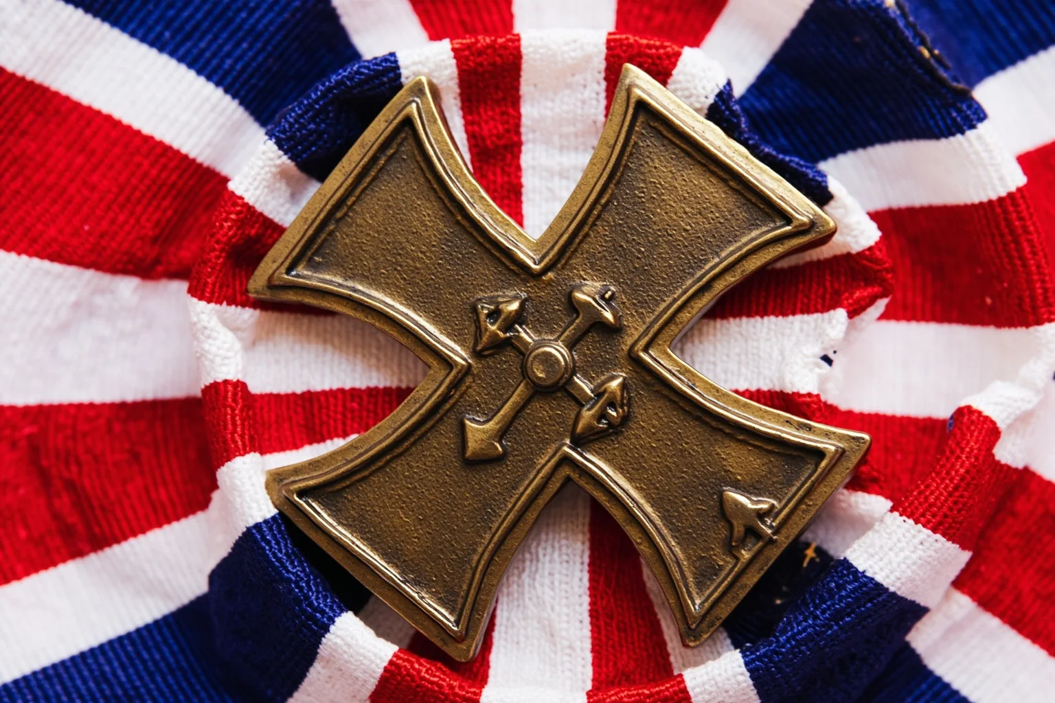 Highest Military Decorations: 20 Rare and Obsolete Medals You'll Never See Again 14 A bronze cross medal with crossed swords design on a red-white-blue striped ribbon, symbolizing a modern high combat honor
