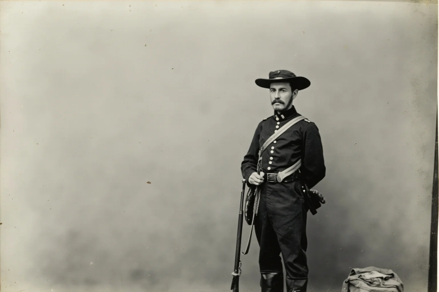 14 Presidents Who Never Served in the Military (And 10 Who Did) 18 A Civil War era militia captain in simple uniform standing with rifle, Illinois militia from 1830s-1860s period