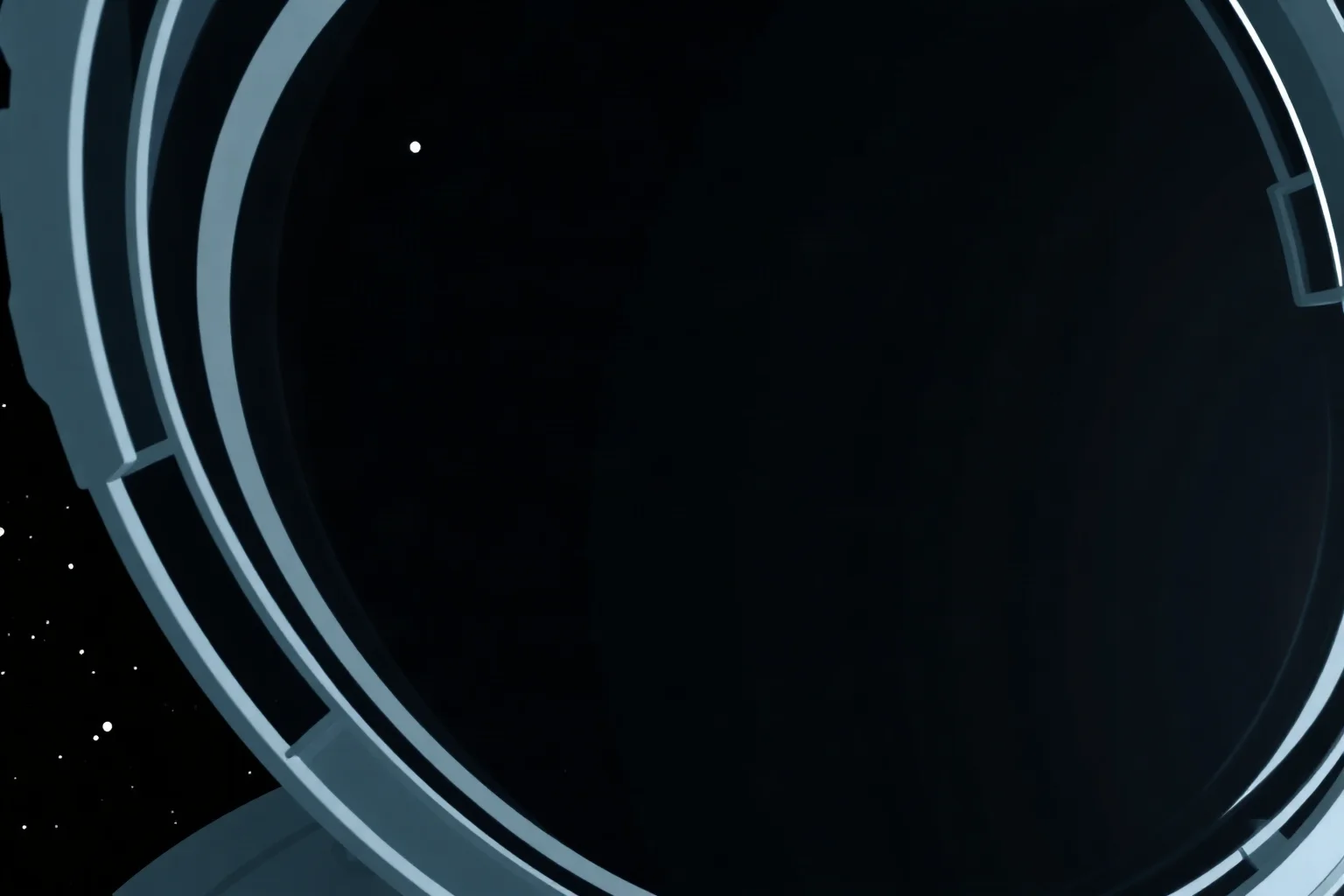 A close-up illustration of an astronaut photograph with a plain black sky, highlighting the absence of visible stars