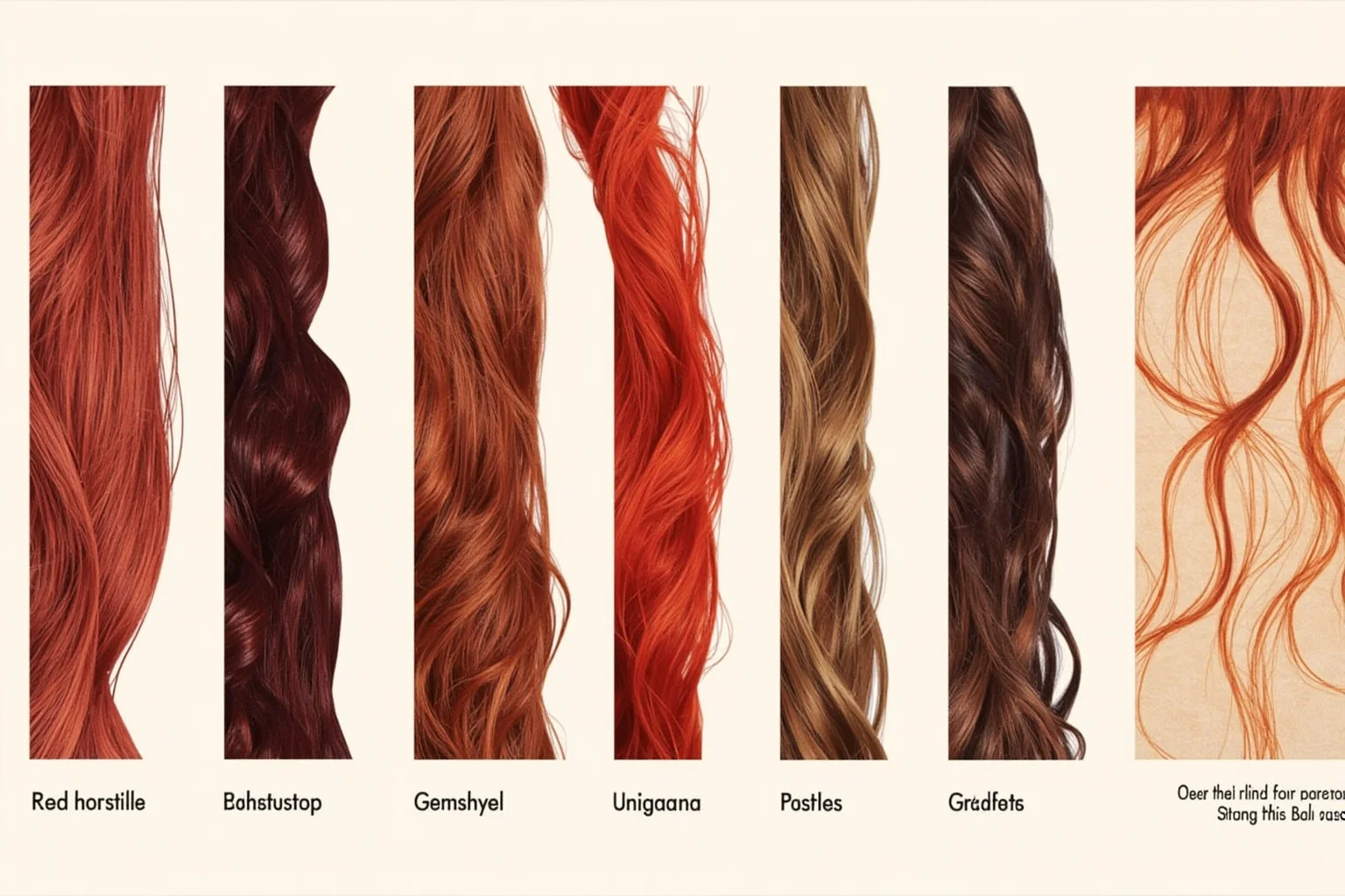 A collage-style illustration of varying hair colors with red hair strands highlighted as the rarest