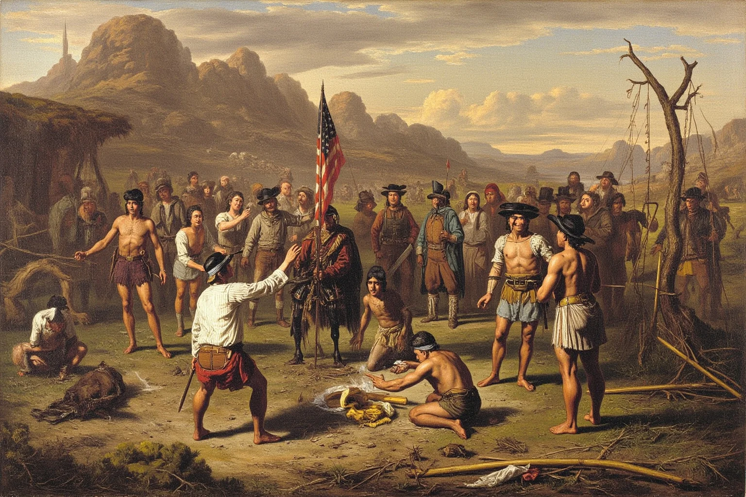Facts About Ulysses S. Grant: 20 Facts and 10 Misconceptions Busted 31 A complex scene showing both a peace negotiation with Native American leaders and the aftermath of frontier conflict