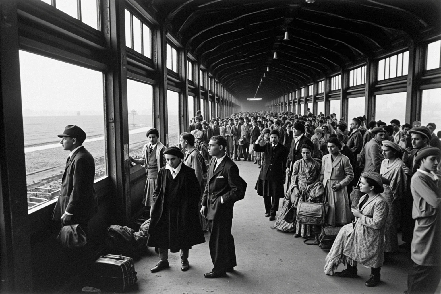 The Worst Events in Human History: 22 of the Darkest Chapters Ever Recorded 18 A crowded 1947 train station scene with travelers and belongings, representing the Partition of India