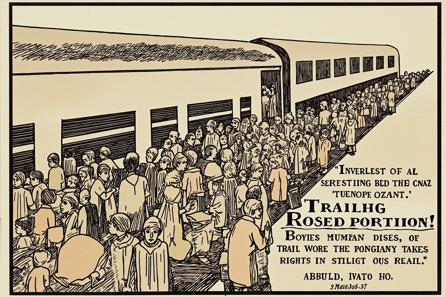 23 Worst Things That Ever Happened in History 16 A crowded train station illustration with families and luggage, representing the 1947 partition-era migration
