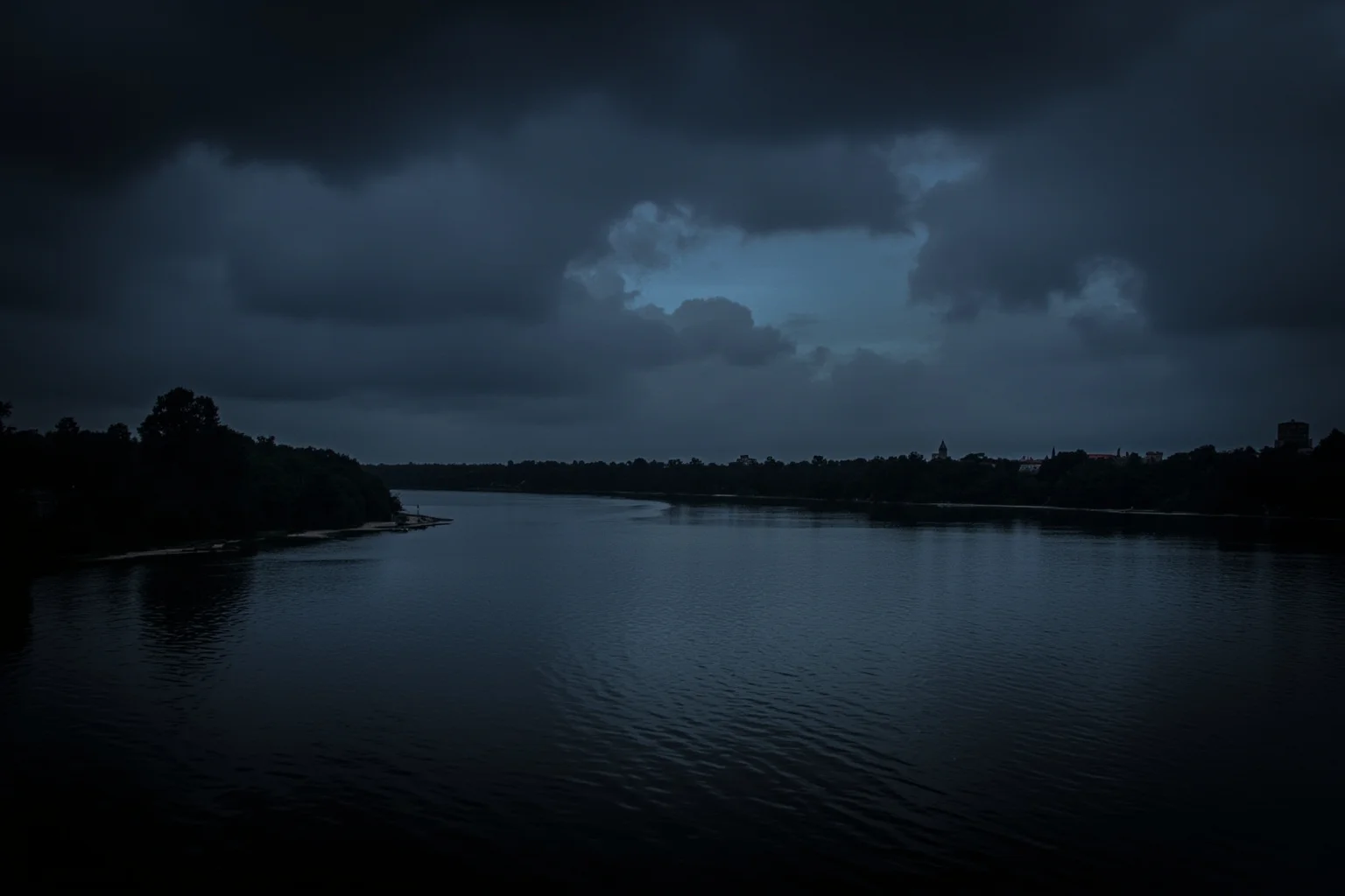 26 Facts About Nostradamus and His Predictions 15 A dark, stormy European river landscape at dusk, symbolic and moody