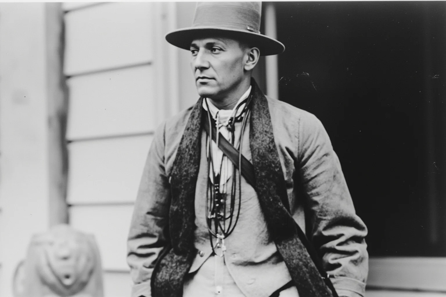 22 Inspiring Stories From Native American History 15 A dignified Native American statesman in early 20th-century formal attire standing before a government building