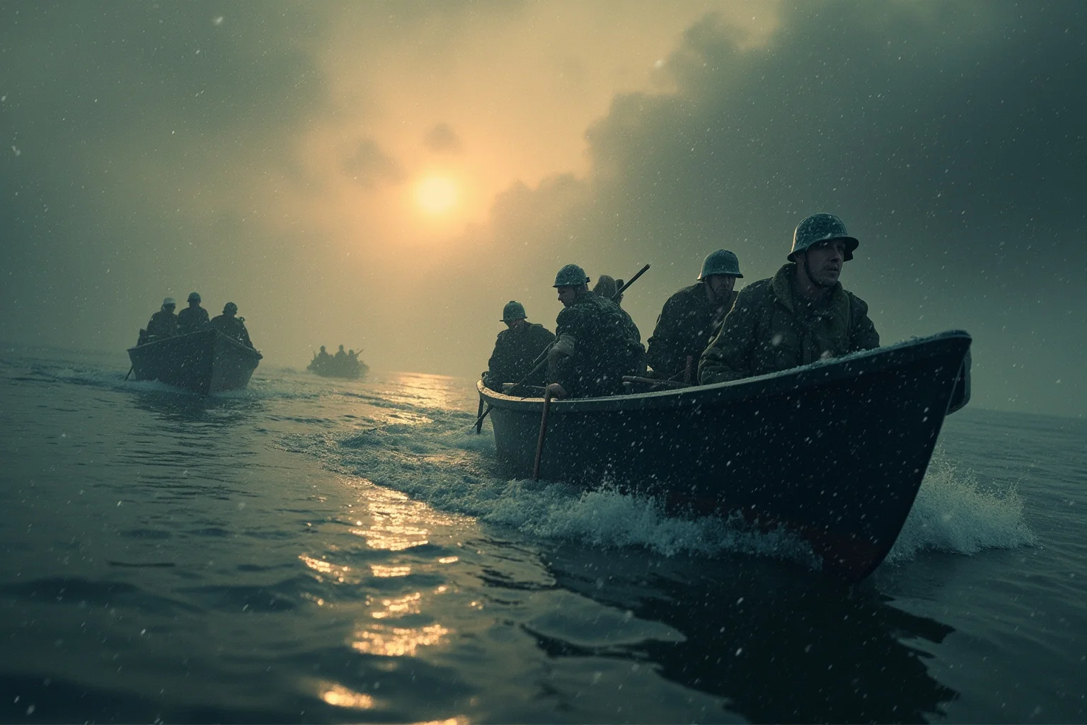 The Most Famous Historical Paintings in the World 14 A dramatic river crossing scene with soldiers in a small boat during a snowy dawn