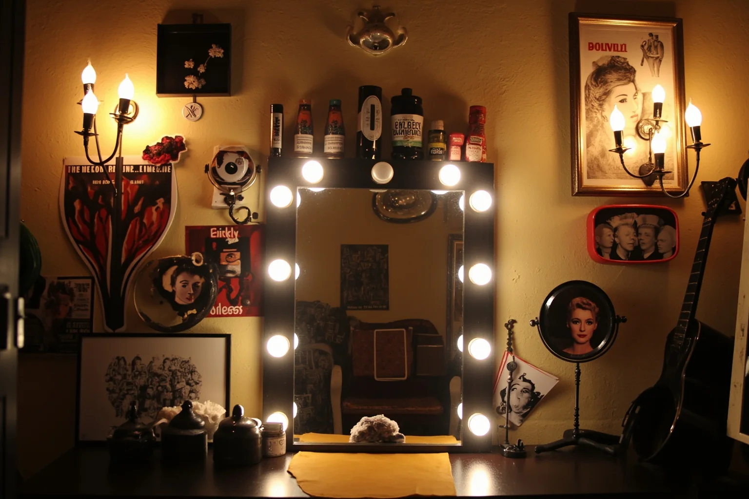 TB or Not TB: 22 Historical Figures Who Contracted Tuberculosis 16 A dressing room mirror surrounded by vintage 1940s Hollywood film memorabilia and lights