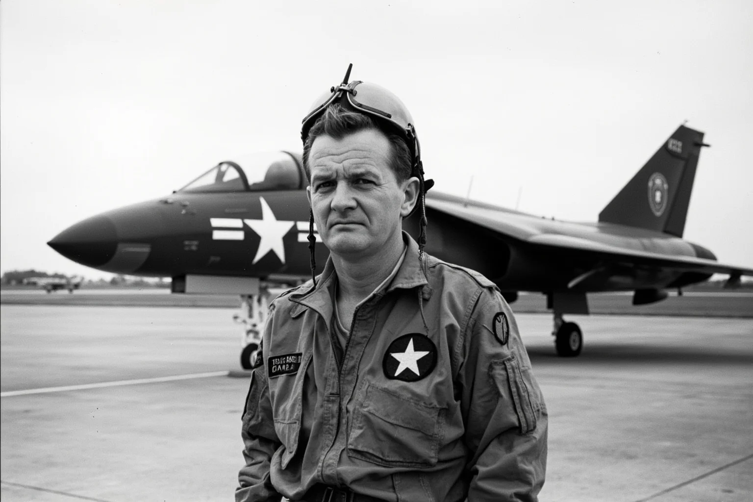 14 Presidents Who Never Served in the Military (And 10 Who Did) 25 A fighter pilot in Texas Air National Guard uniform from 1960s-1970s era, standing before F-102 fighter jet