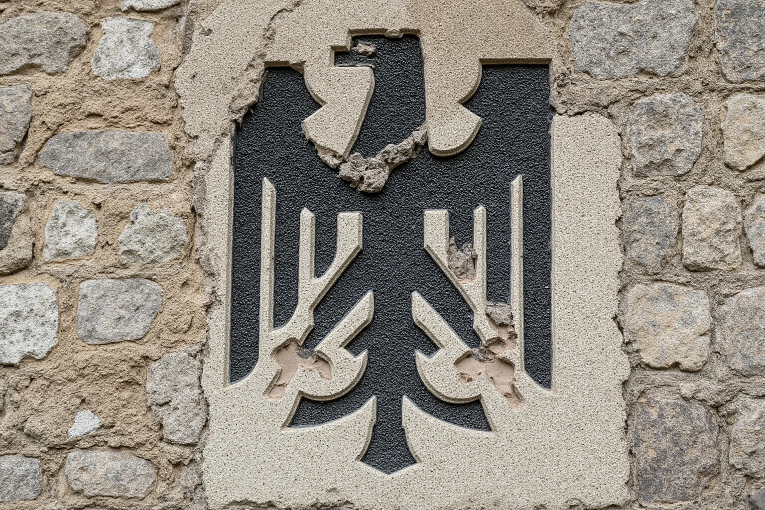 Empires That Fell Slowly—and 20 That Collapsed Overnight 17 A German imperial eagle emblem cracked and fading on an old stone wall