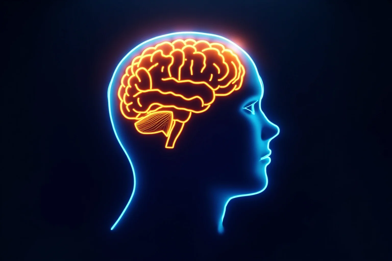 A glowing stylized illustration of a human brain with only part of it lit up, symbolizing the myth