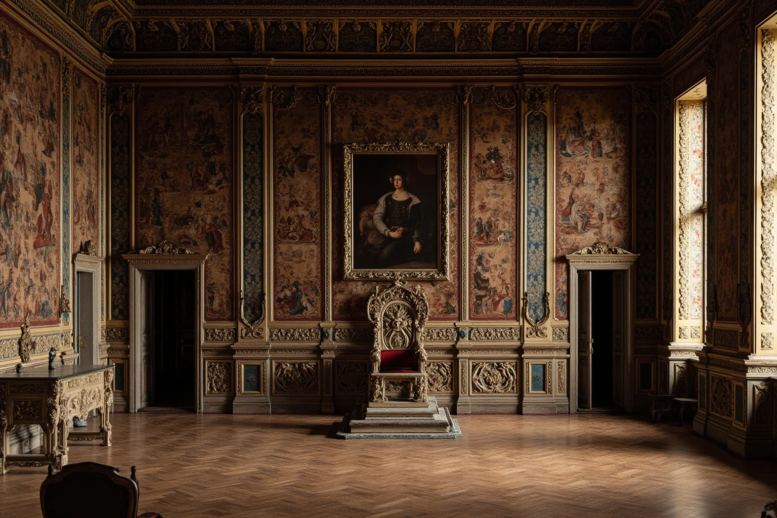 26 Facts About Nostradamus and His Predictions 22 A grand 16th-century French royal court room with ornate tapestries and a throne, no specific people