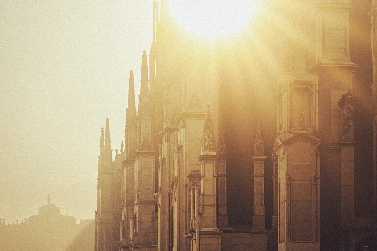 Amazing Facts About Claude Monet: His Life and 10 Greatest Paintings 15 A grand gothic cathedral facade rendered in soft impressionist brushstrokes under hazy morning light