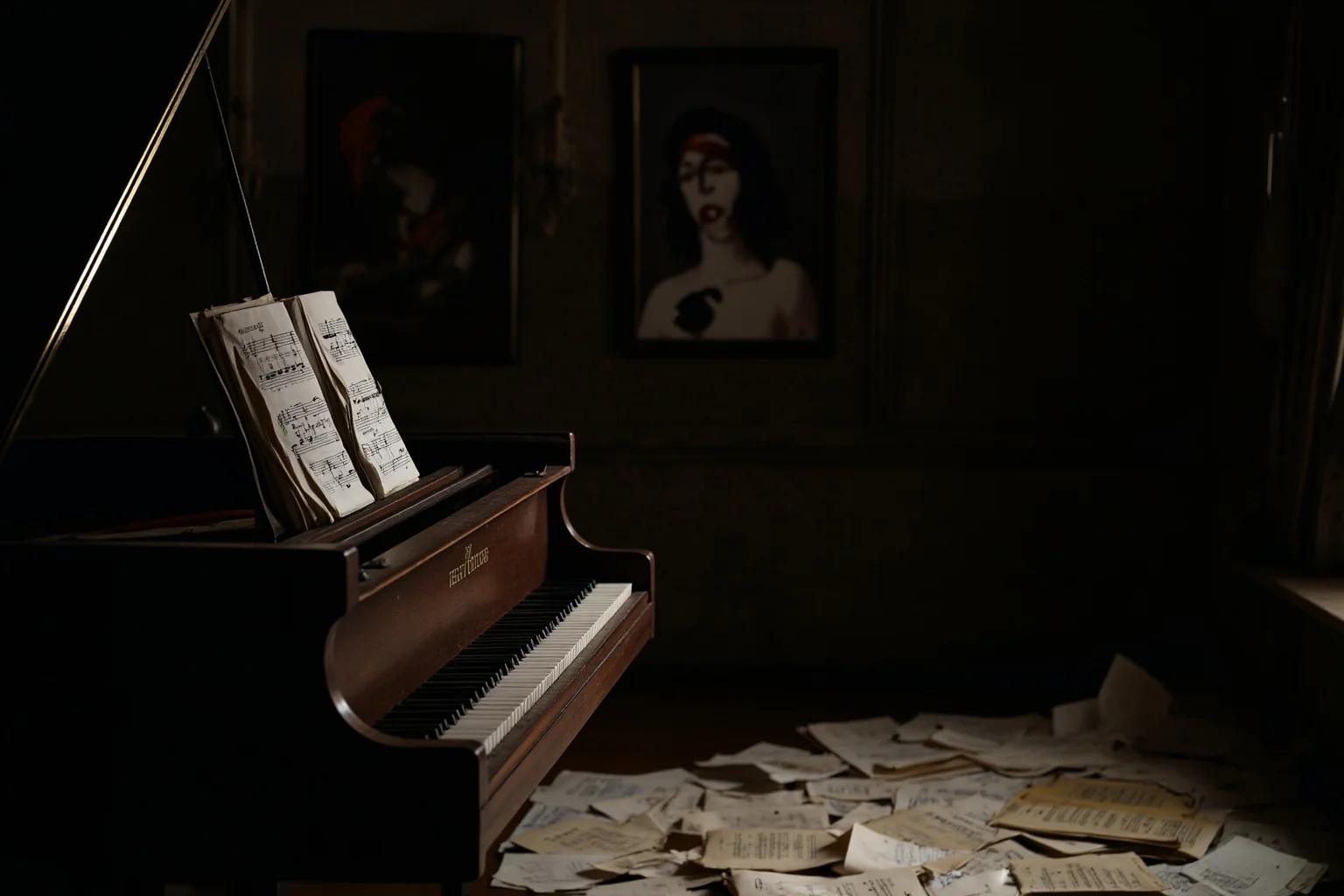 TB or Not TB: 22 Historical Figures Who Contracted Tuberculosis 4 A grand piano in a dim 19th-century Parisian salon with sheet music scattered nearby