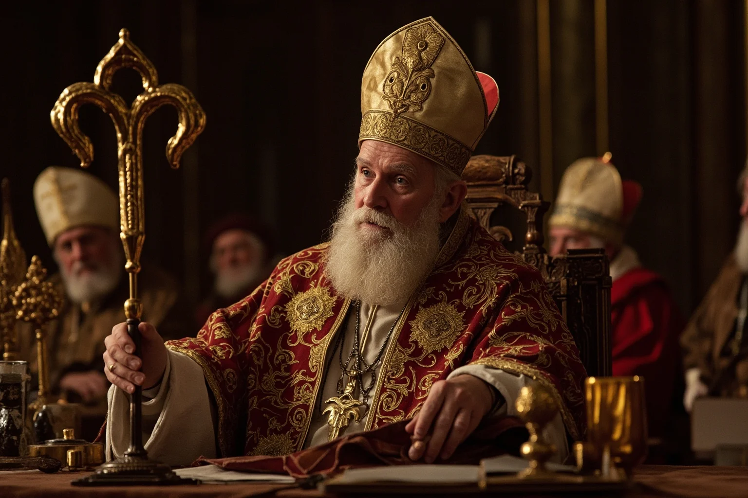 Best and Worst Popes in History: Ranking 20 Who Shaped (or Shook) the Church 12 A medieval pope in papal regalia presiding over a grand church council with bishops seated around him