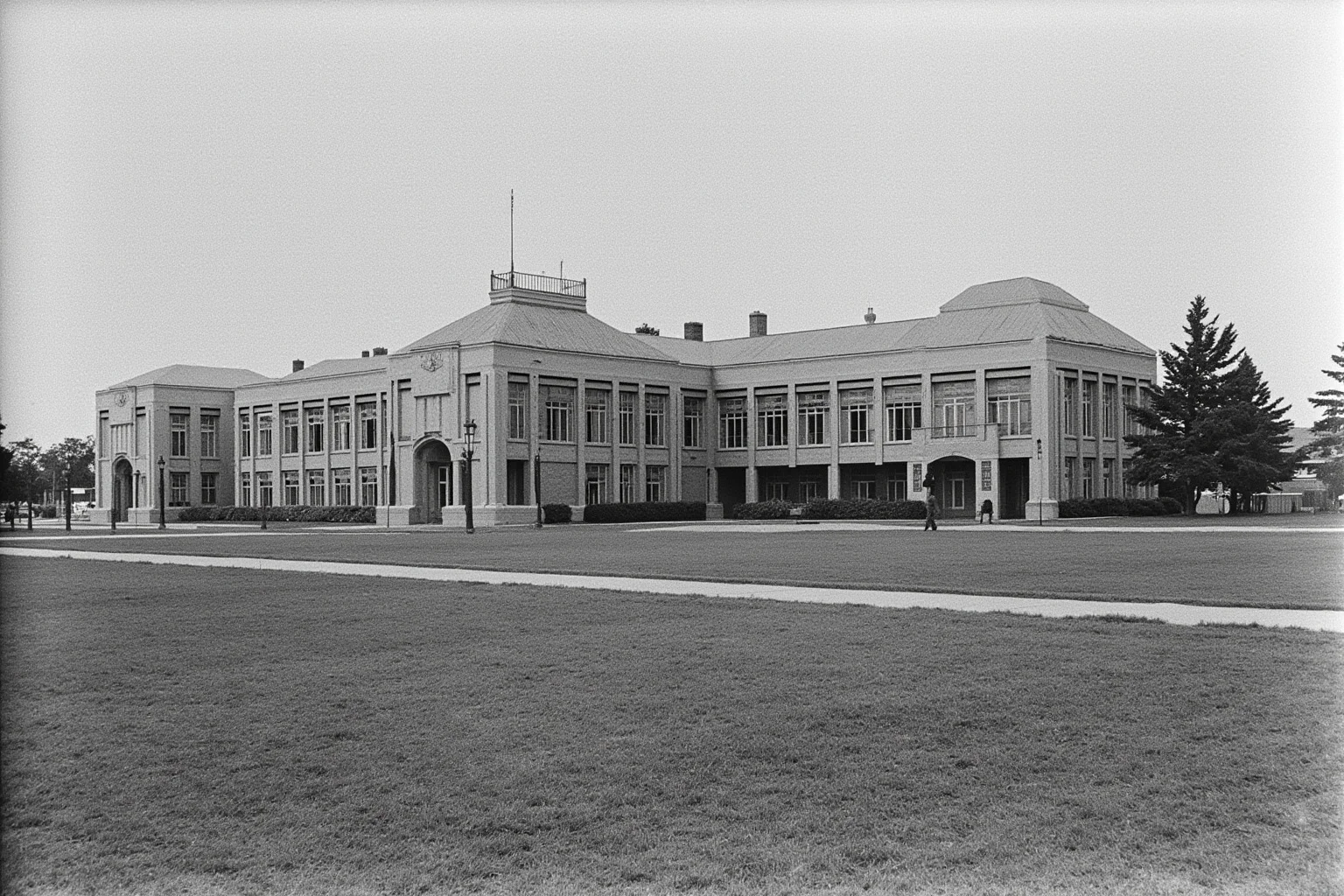14 Presidents Who Never Served in the Military (And 10 Who Did) 15 A military-style boarding school building or parade ground viewed from civilian perspective, formal but not active combat