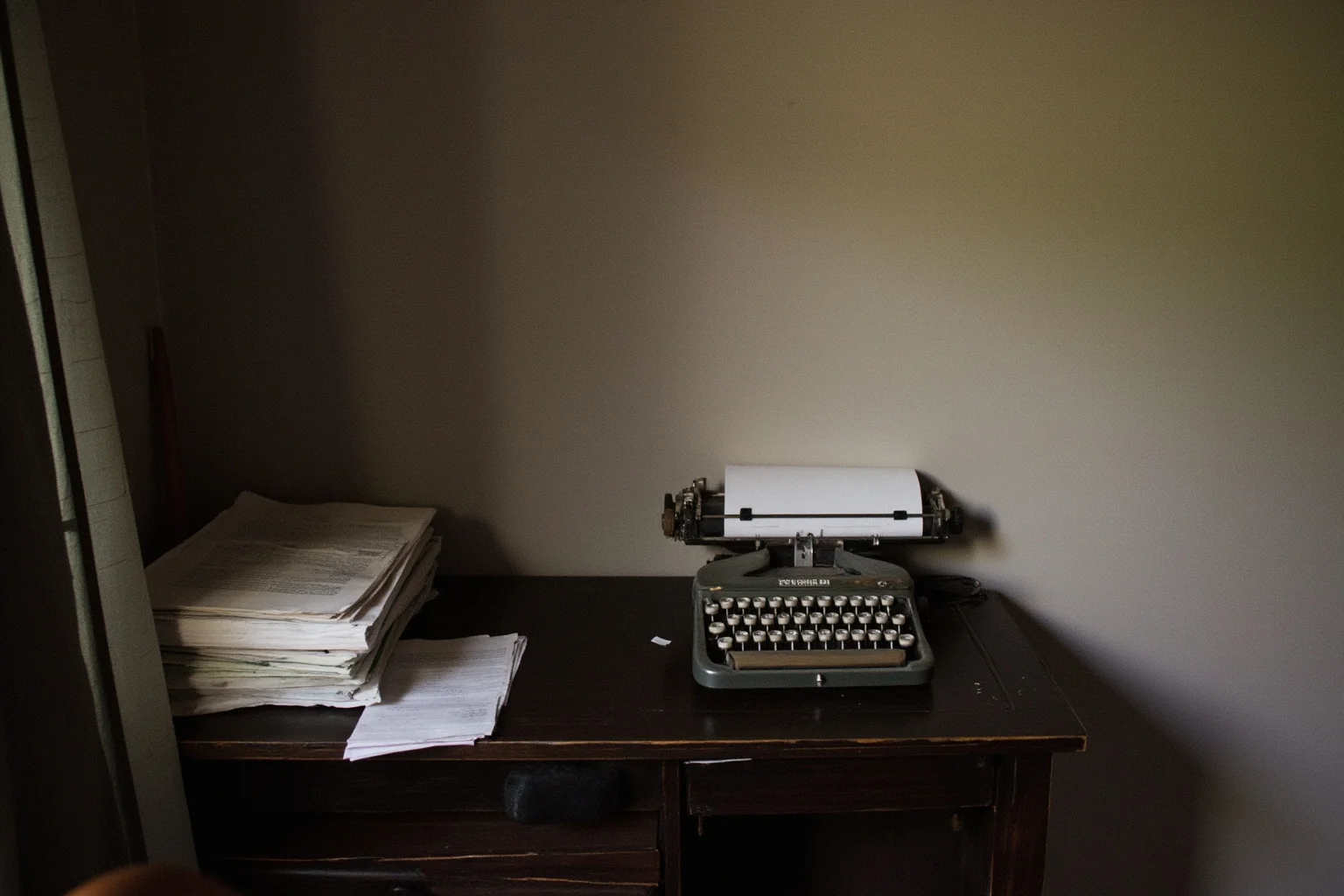 TB or Not TB: 22 Historical Figures Who Contracted Tuberculosis 8 A modest 1940s English writer's study with a typewriter and stacks of paper on the desk