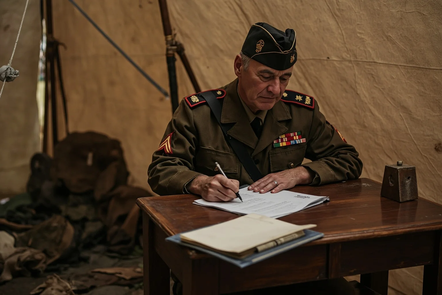 22 Inspiring Stories From Native American History 12 A Native American Union Army officer writing at a desk inside a historic military tent