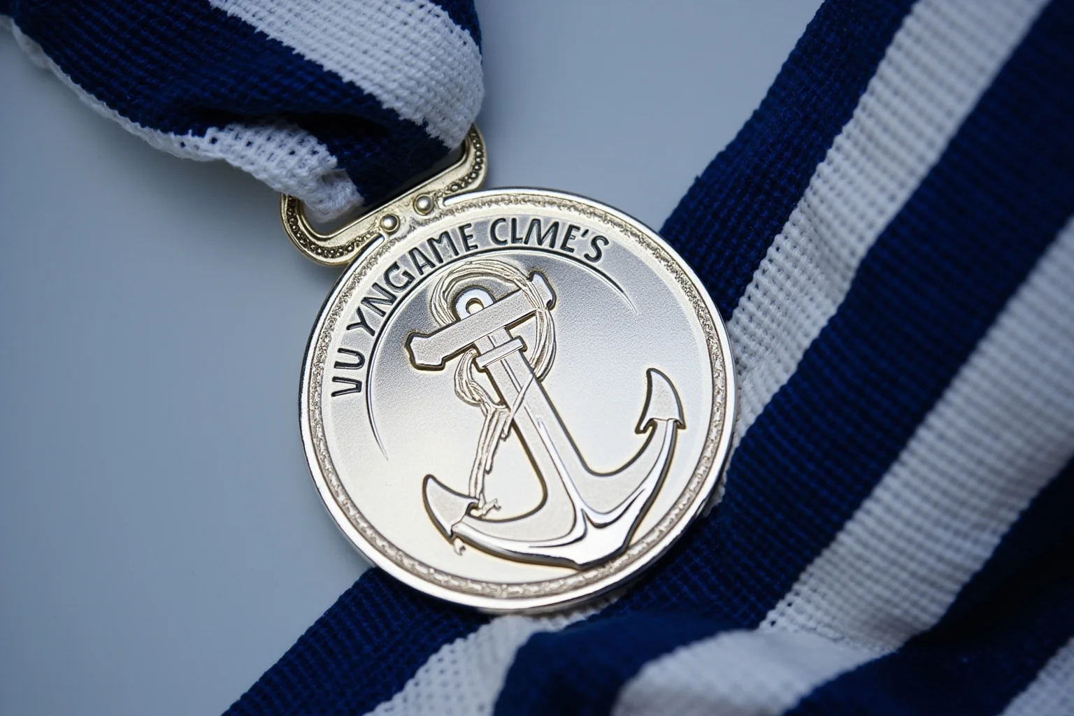 Highest Military Decorations: 20 Rare and Obsolete Medals You'll Never See Again 13 A naval-themed silver medal with an anchor motif on a blue-and-white ribbon, displayed on a ship's deck background