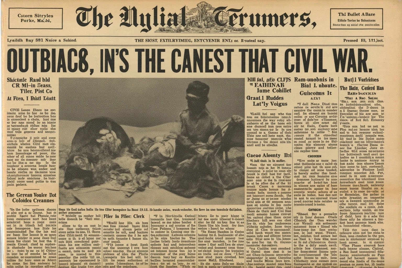 Facts About Ulysses S. Grant: 20 Facts and 10 Misconceptions Busted 10 A newspaper headline announcing the outbreak of the Civil War, with a clerk transforming into a military general figure