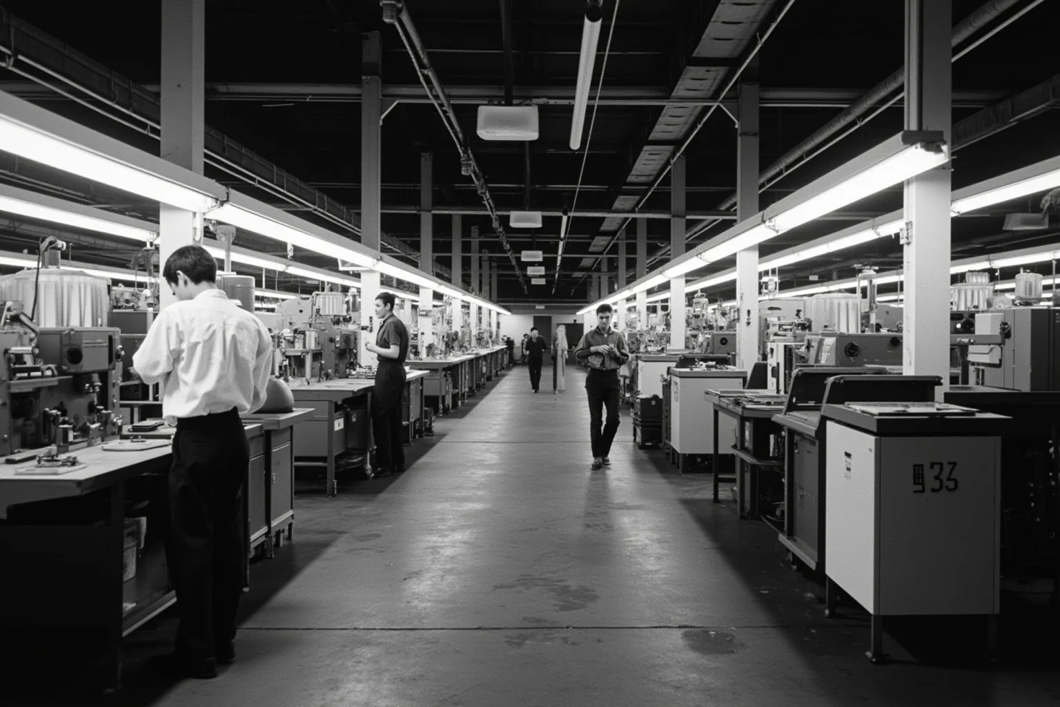 22 of the Greatest Comeback Stories in History 21 A rebuilt Japanese factory floor in the 1960s with rows of workers and new machinery under bright fluorescent light