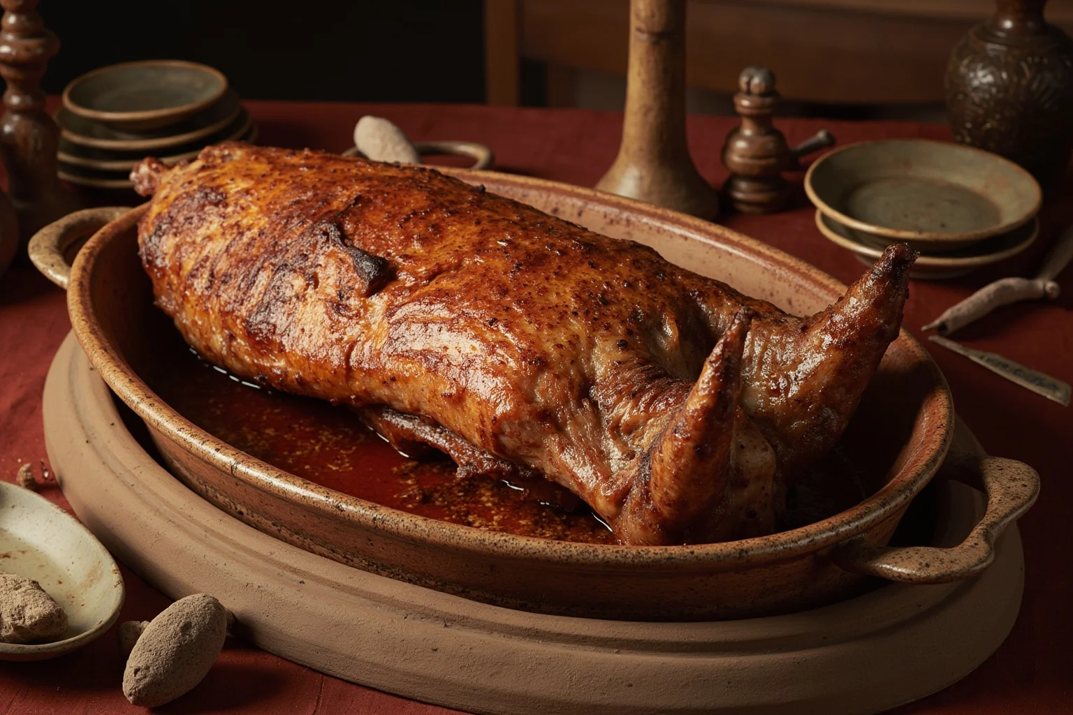 Ancient Greek Diet: 20 Foods Ancient Greeks Ate on a Daily Basis 17 A roasted pork dish on a clay platter set for an ancient Greek religious feast