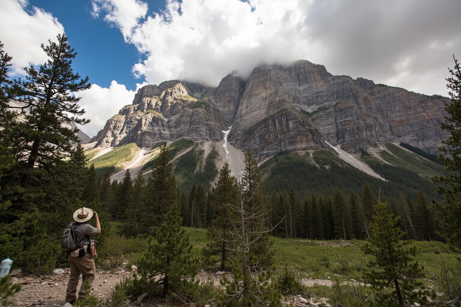 The Human Lightning Rod: The Man Who Was Struck Seven Times 8 A rugged mountain campground scene with a ranger checking the sky for incoming weather