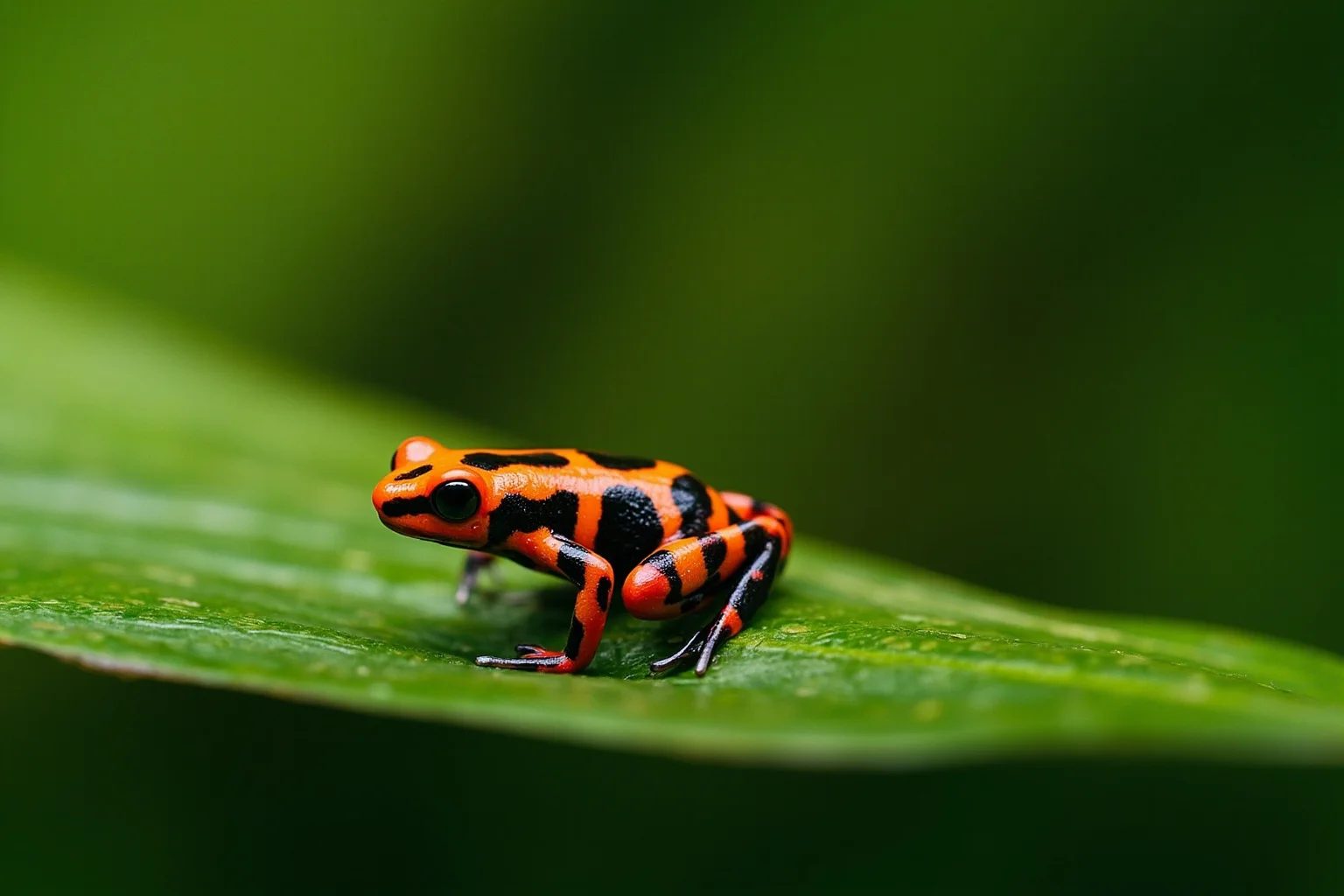 Recently Extinct Animals: A Complete List From the Last 10–20 Years 13 A small bright red and black poison dart frog on a rainforest leaf, illustrative wildlife art style