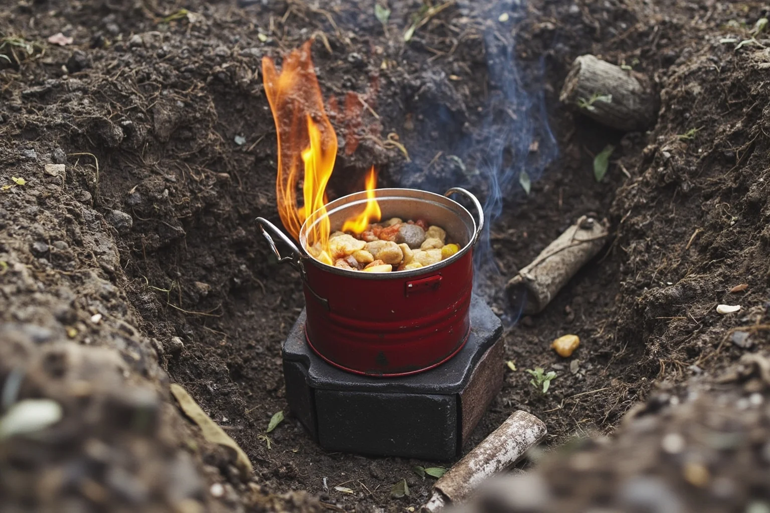 The Evolution of World War 1 Rations: 24 Facts About Food, Trenches, and Rationing 17 A small Tommy Cooker solid fuel stove being used in a trench to heat a tin of stew or brew tea