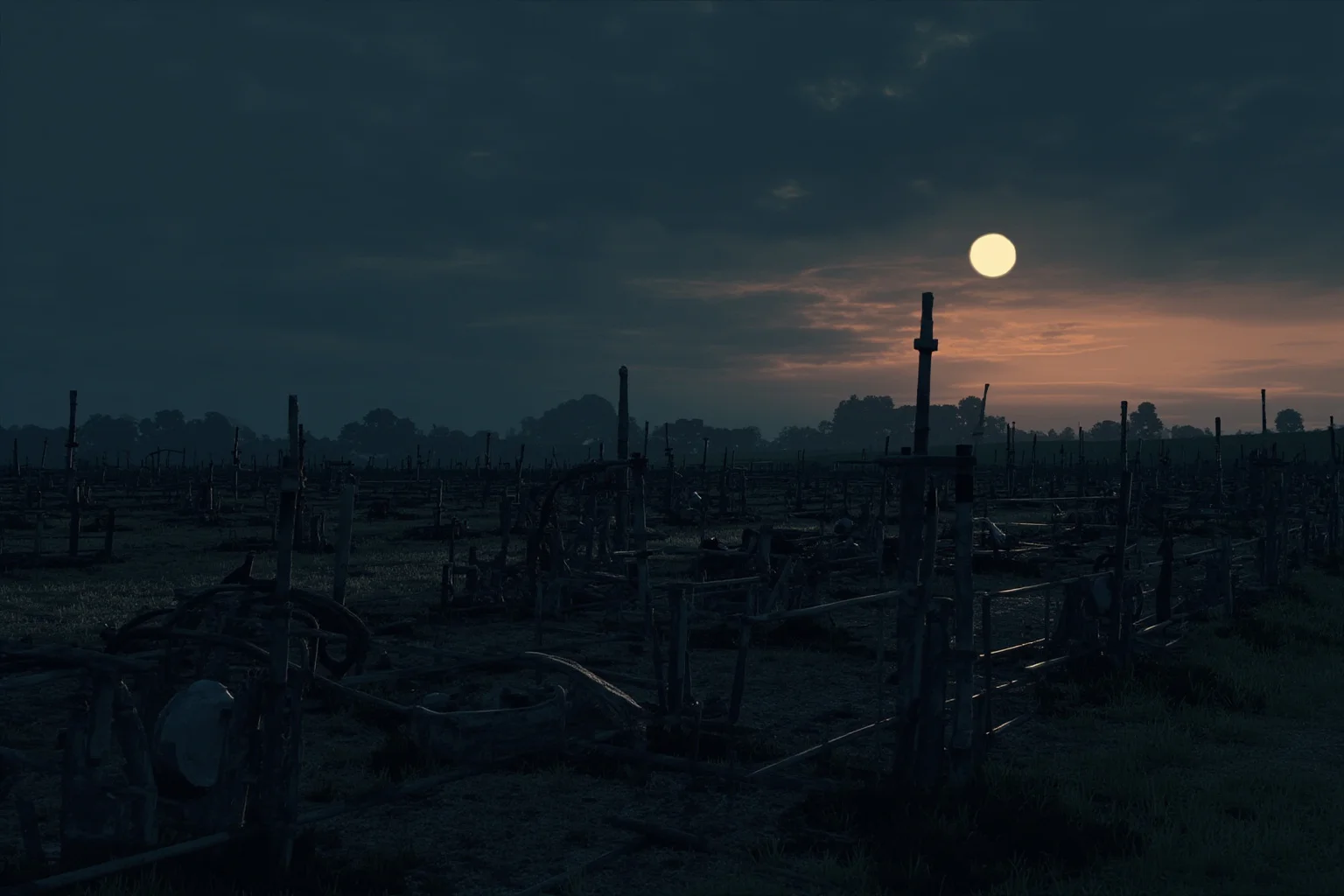 25 Little-Known Facts About Genghis Khan, the Brutal Ruler 14 A somber illustrated landscape showing an abandoned battlefield at dusk, symbolic and non-graphic