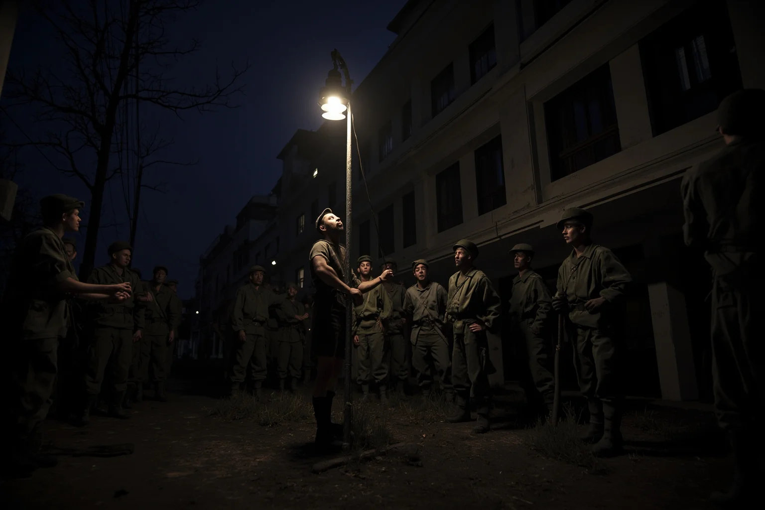 The Most Famous Historical Paintings in the World 20 A somber wartime execution scene at night with a lantern illuminating civilians and soldiers