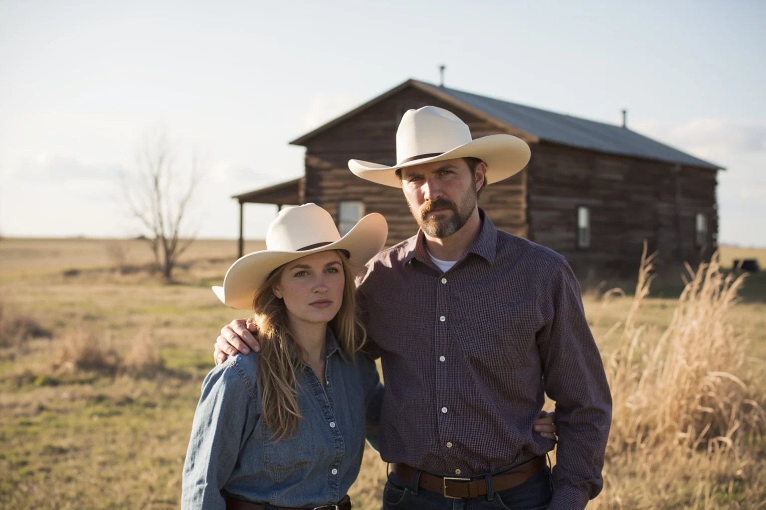 The Most Famous Historical Paintings in the World 9 A stern rural couple standing in front of a simple wooden farmhouse in a flat Midwestern landscape