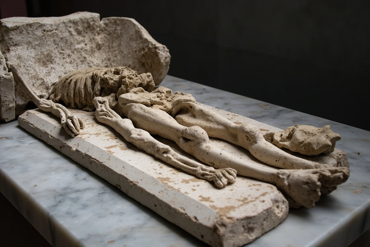 22 Creepiest Pieces of Medieval Art (And the Strange History Behind Them) 6 A stone tomb sculpture showing a skeletal, decaying human effigy lying in repose on a marble slab