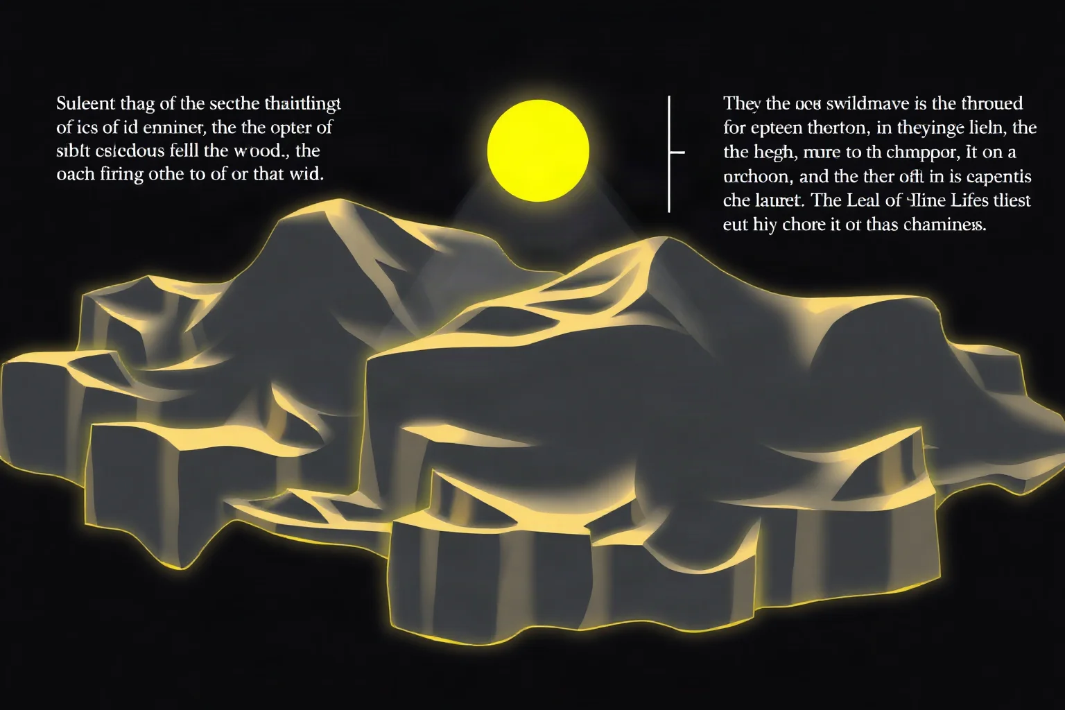 A stylized diagram showing sunlight, uneven terrain, and shadows falling at different angles on a moon-like surface