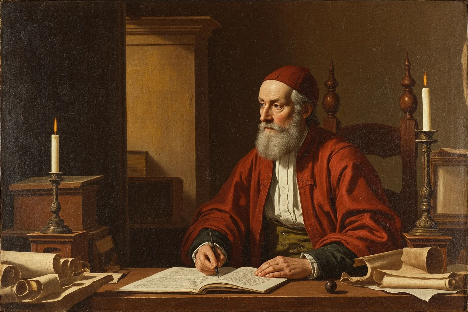 Best and Worst Popes in History: Ranking 20 Who Shaped (or Shook) the Church 20 A stylized painting of a 6th-century pope writing at a wooden desk surrounded by scrolls and candles