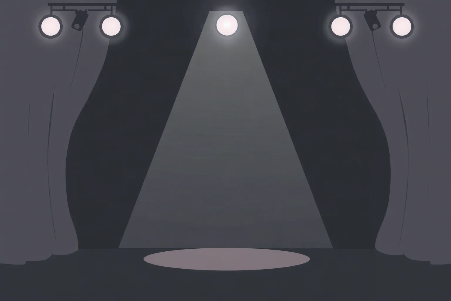 A subtle illustration of a spotlight shining on an empty stage, symbolizing a hidden identity