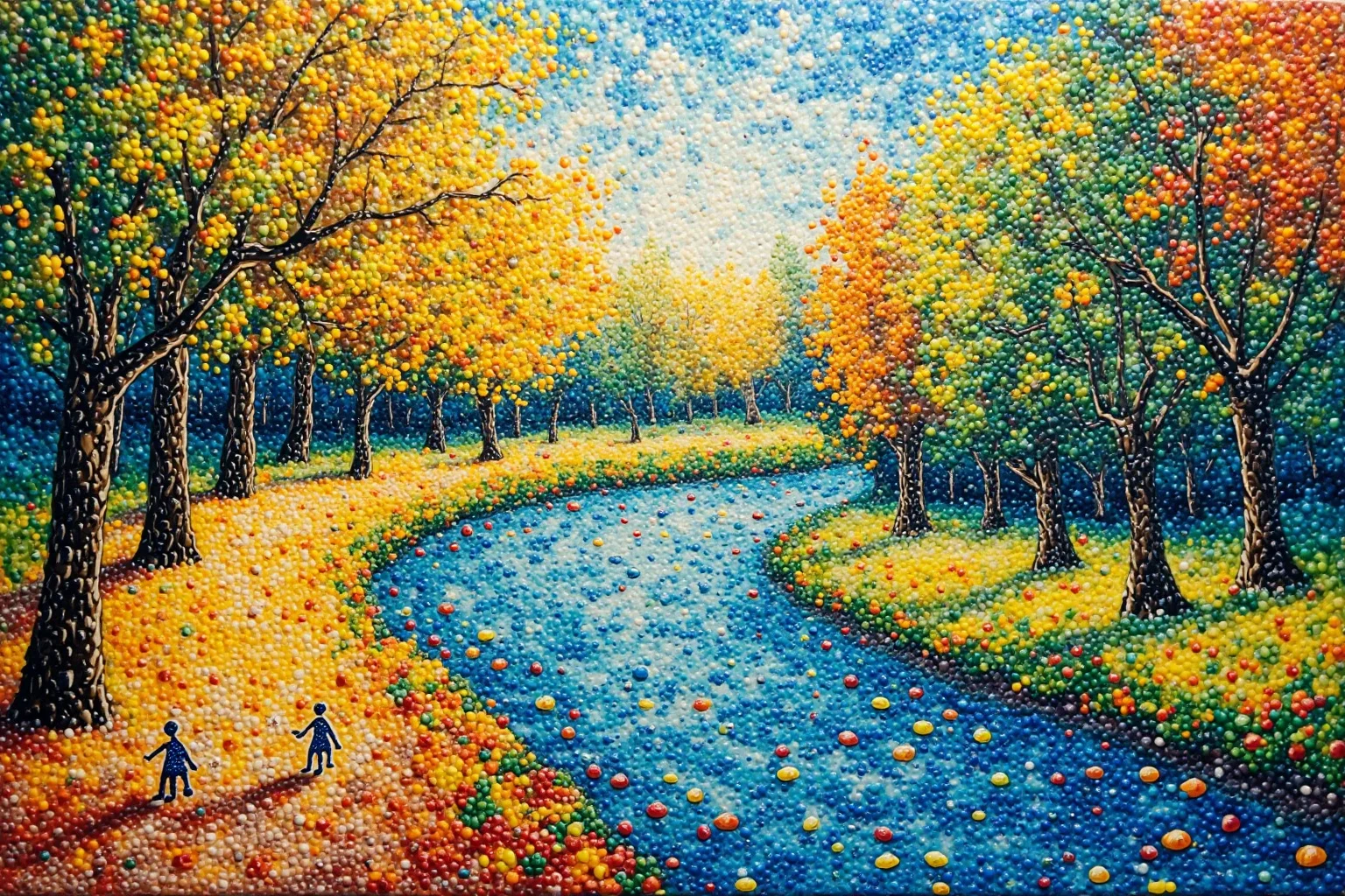 The Most Famous Historical Paintings in the World 23 A sunny park scene by a riverbank filled with figures made of tiny colorful dots of paint