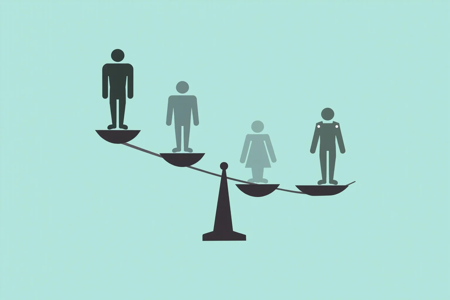 The One-Child Policy: Why China Stopped Its Citizens From Growing Their Families 4 A symbolic illustration of a scale imbalance, showing more male than female icons, representing demographic gender imbalance